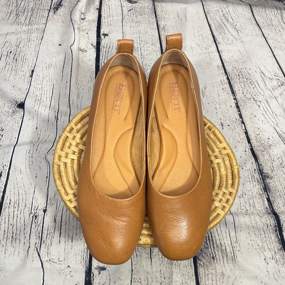 Born Tan Leather Loafers